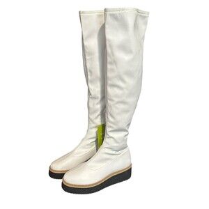 New Gianni Bini Sz 7 Marfisia Platform‎ Over-Knee-Boot White Lightweight #S131-5